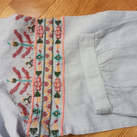 Ruff Hewn chambray boho top Size L - Picture 5 of 8